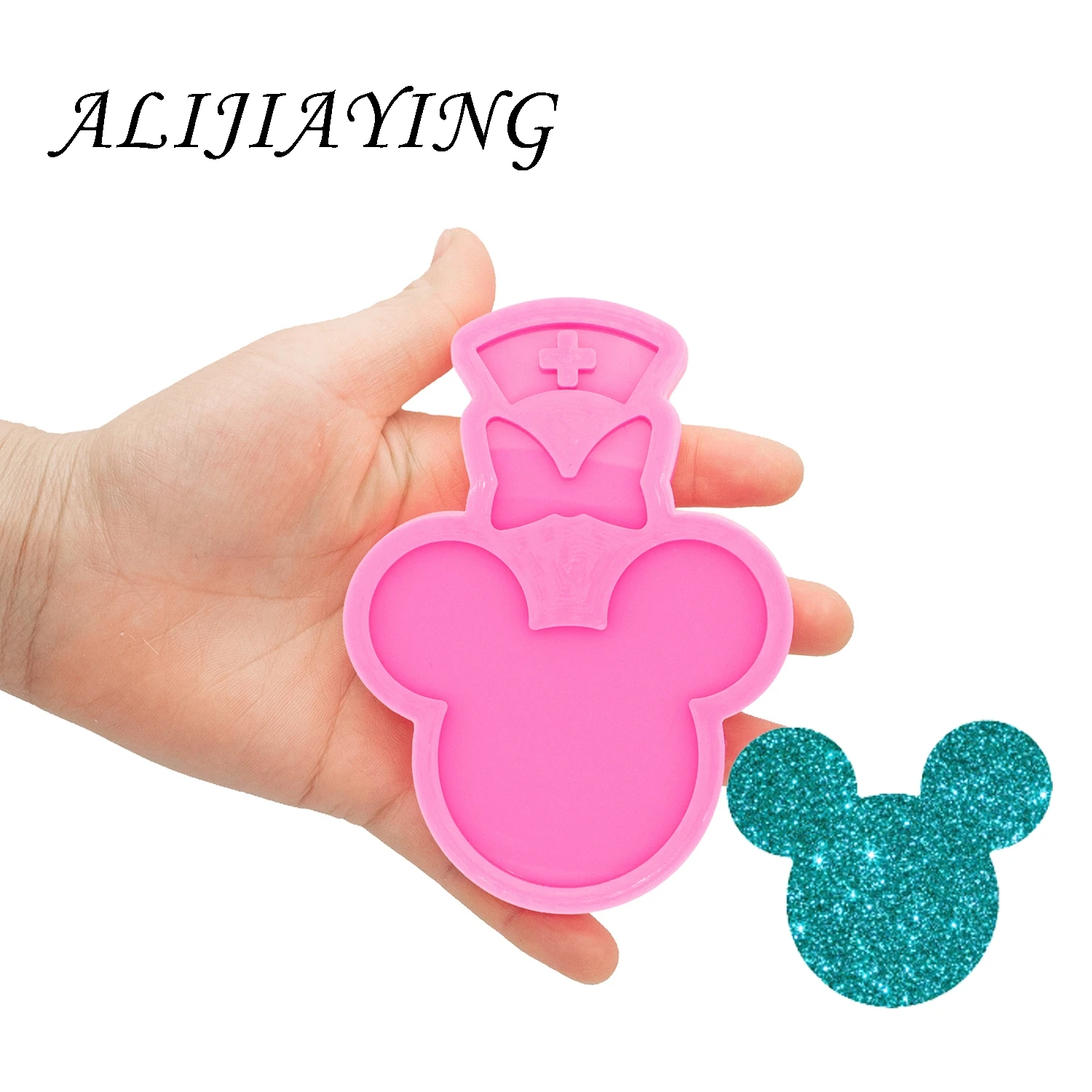 

Shiny Mouse Head Silicone Mould Epoxy Craft Molds Clay Resin DIY for Badge Reel, Ice cream/Coffee cup Mould DY0075