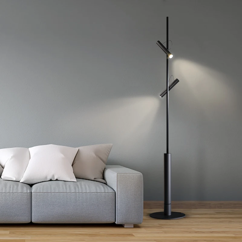 Nordic Minimalist Modern Led Spotlight Projection Floor Lamp Standing Light Living Room Home Decor Sofa Bedroom Bedside Lamp