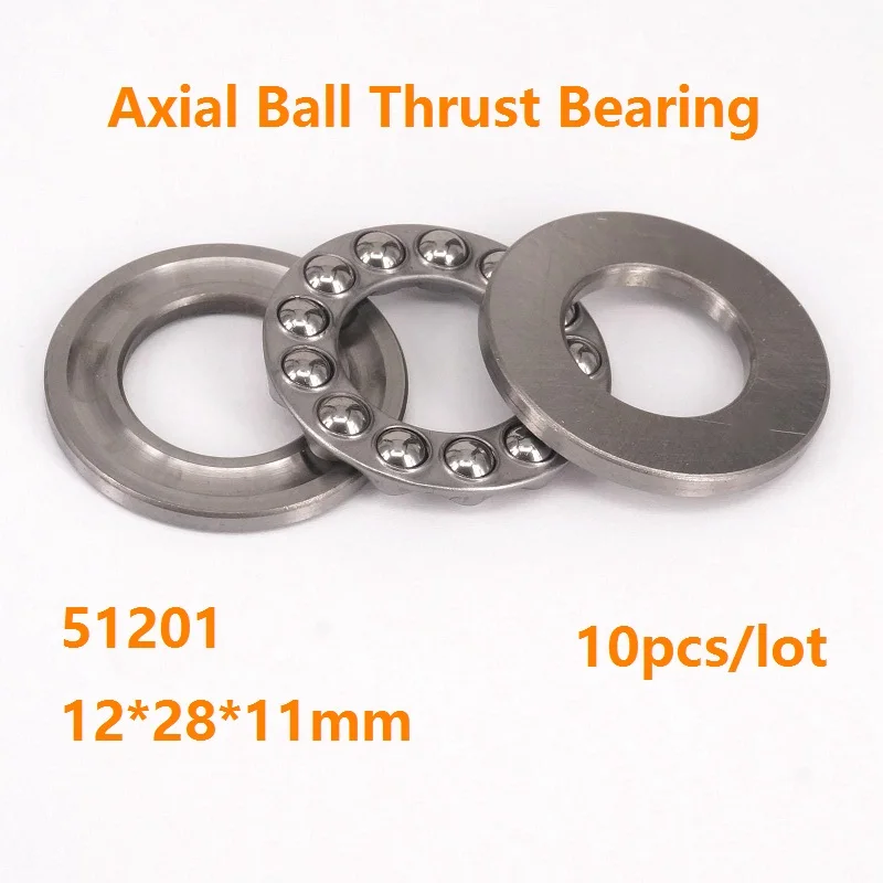 10pcs/lot High Quality Axial Ball Thrust Bearing 51201 12*28*11mm Plane thrust ball bearing 12×28×11mm