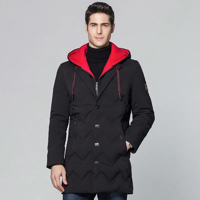 Winter Jacket Men Long Hooded Men's Down Jacket Thick Warm Down Coat Black Parka Male Jackets Casaco Masculino KJ562