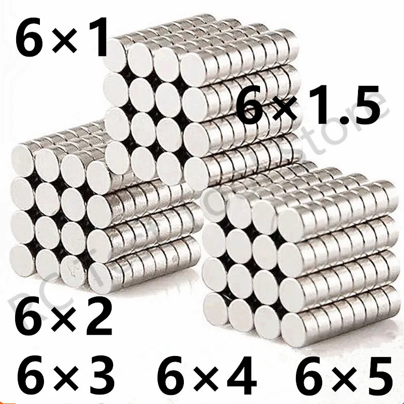 

20 50 100 200PCS/Lot 6X1 6x1.5 6×2 6x3 6x4 6x5mm Magnet Hot Small Round Magnet Strong Magnets Rare Earth Neodymium Magnet