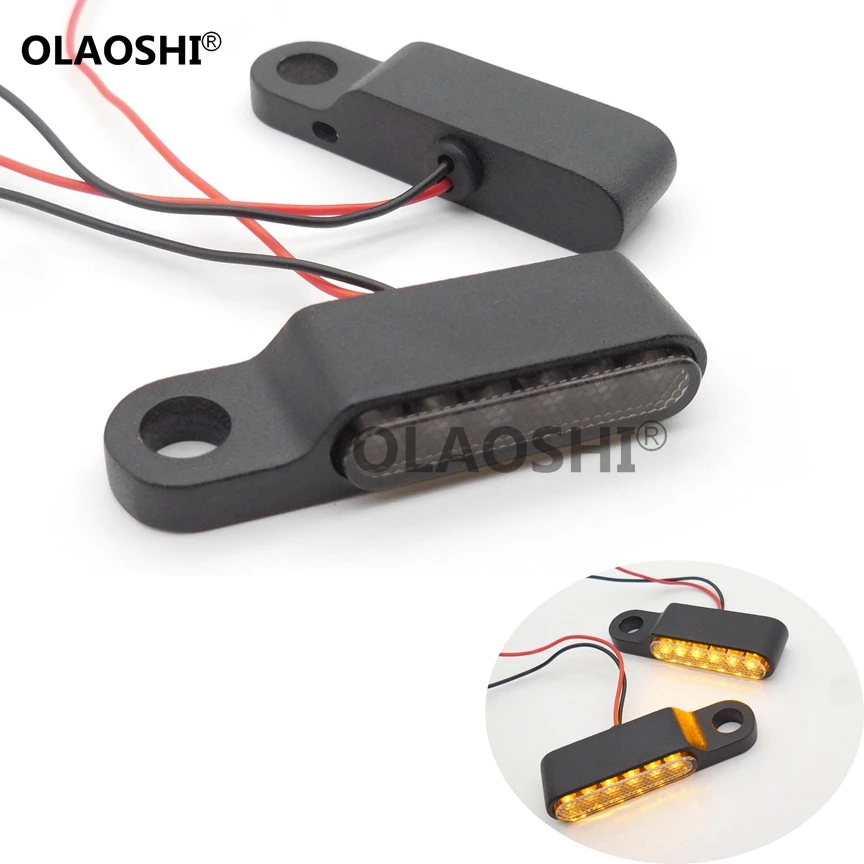 New Type E24 Electric Bike Motorcycle Handlebar Indicators for Harley LED Scooter Turn Signal Light Black Aluminum