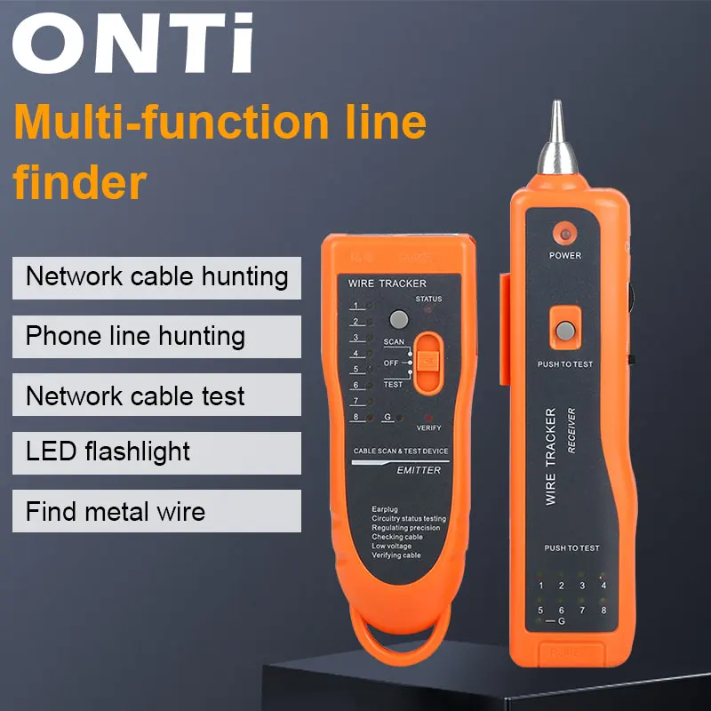 ONTi RJ11 RJ45 Cat5 Cat6 Telephone Wire Tracker Tracer Toner Ethernet LAN Network Cable Tester Detector Line Finder