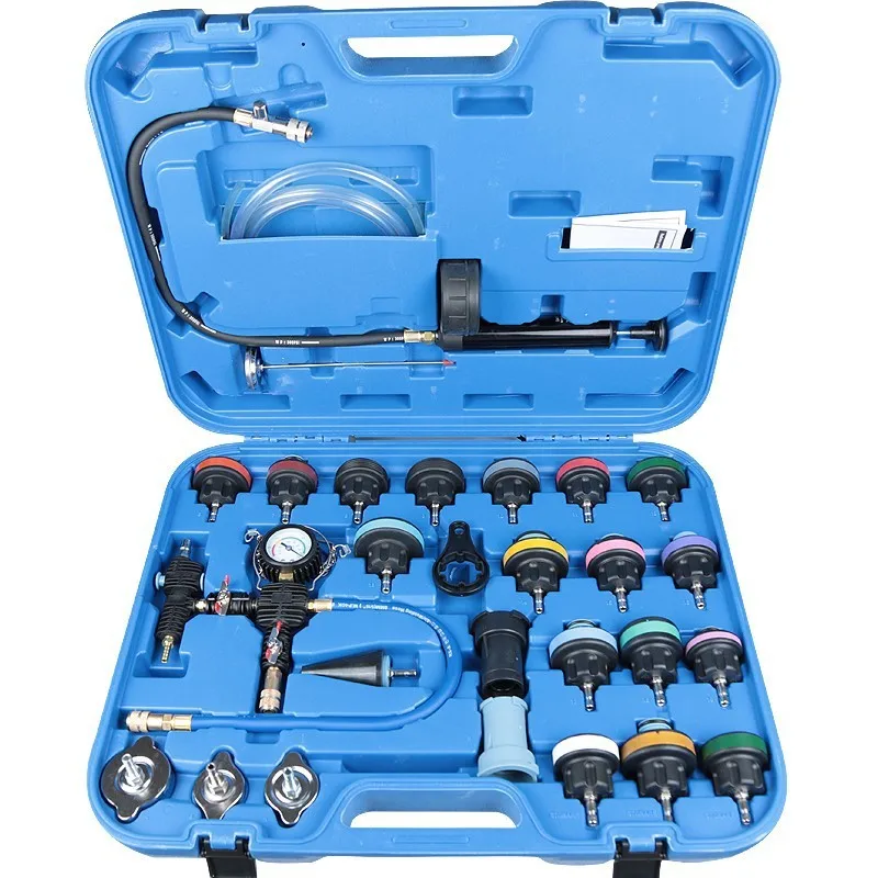 CN 28pcs Detector Tool Car Special Repair Radiator Pressure Tester Vacuum-Type Cooling System Test Water Tank Leak Detection