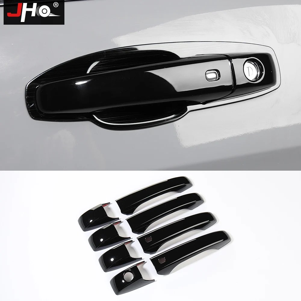 

JHO ABS Plastic Carbon Grain Car Door Handle Overlay Cover Trim for Jeep Grand Cherokee 2014-2020 2019 2018 2017 2016 2015