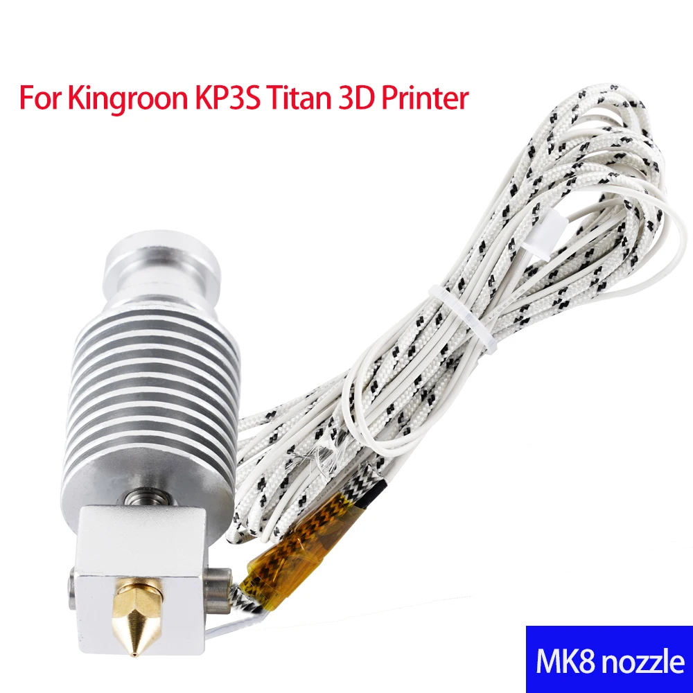 Kee Pang Upgrade Titan MK8 Hotend Kit Extruder Fullset for Kingroon KP3S Titan 3D Printer for MGN12C Slider Blocking