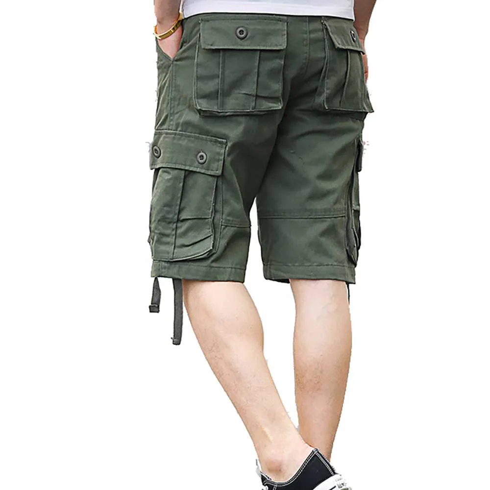 Fashion Summer Beachshorts Men\'s Casual Cargo Shorts Big Pocket Loose Baggy Streetwear Plus Size Clothing