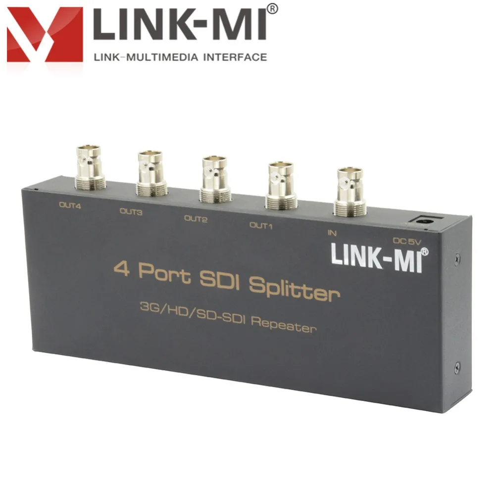 SDI Splitter 1X4 HD SDI Repeater 4-Port 3G-SDI Splitter 1080P Audio Video Support Clock Recovery 1x4 Splitter