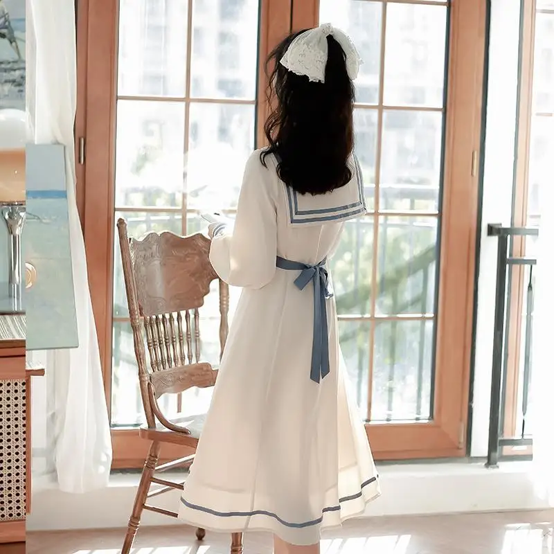 long sleeve flare dress for women Elbow length sleeves fit and flare Midi dress 1524#