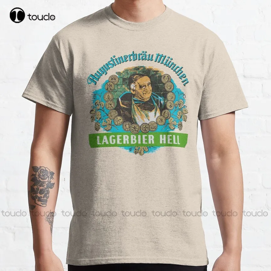 

Augustiner Munich Beer...Lagerbier Hell Classic T-Shirt Custom Aldult Teen Unisex Digital Printing Tee Shirt Fashion Funny New