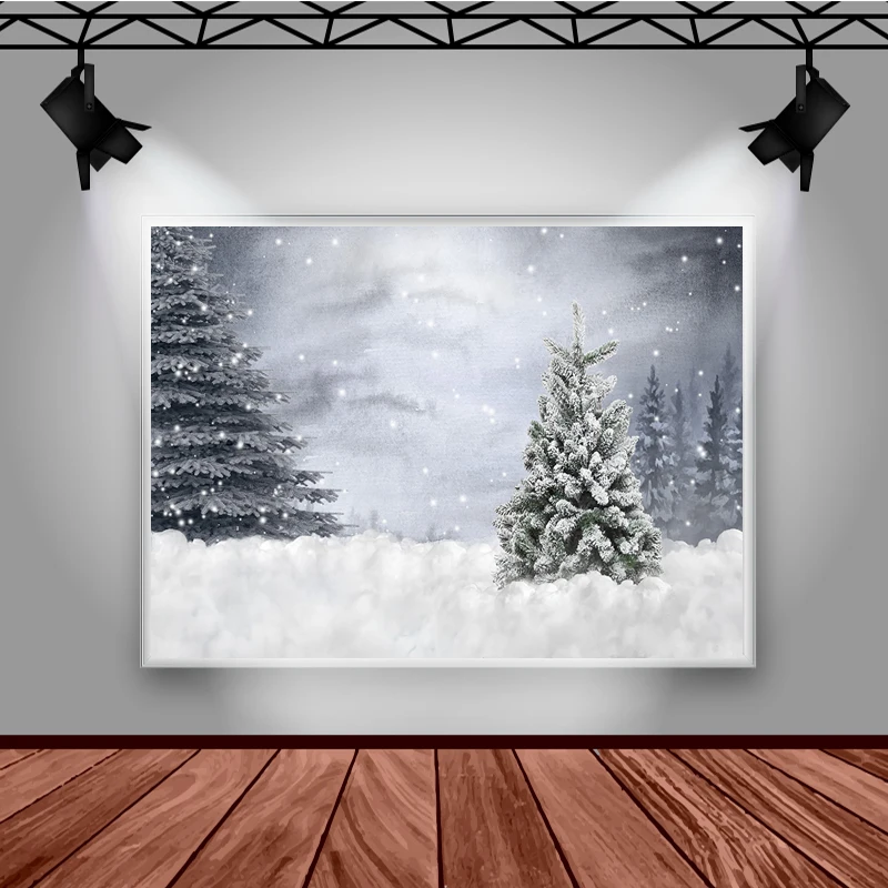 Mocsicka-Fondo de fotografía de invierno, accesorios de decoración de bosque de nieve blanca, Baby Shower, retrato de niño, cartel de fondo de foto de estudio