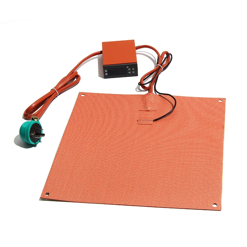 Silicone Heating Plate with 6mm Holes 240-250mm 400-650W Intelligent Digital Display Thermostat Polyimide Film Insulation