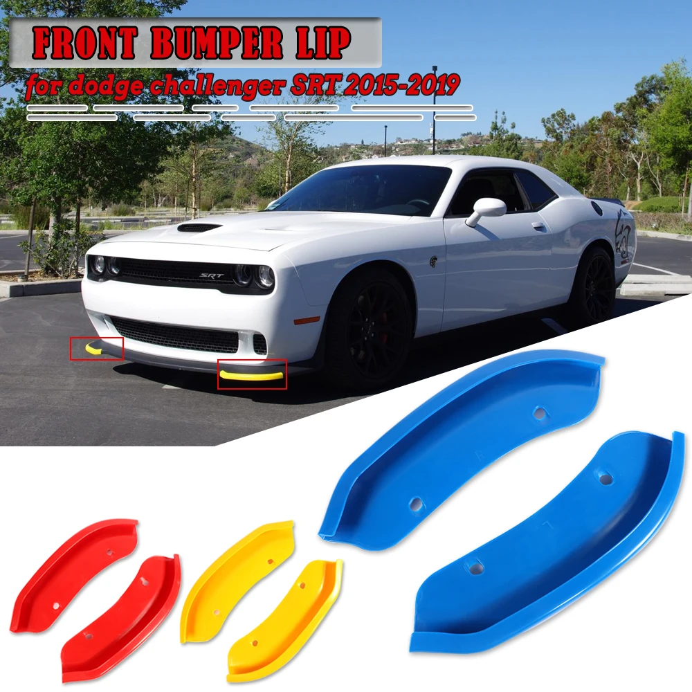 1 Pair Front Bumper Lip Protector Cover For Dodge Challenger SRT 2015-2019 Bumper Protector Diffuser Spoiler Splitter Guard