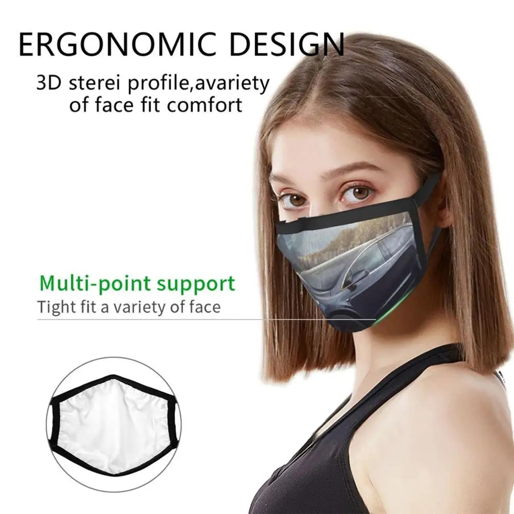 Tesla Model X On The Countryside Funny Print Reusable 1987 Scarf Face Mask Tesla Model X Tesla Motors Model X Countryside