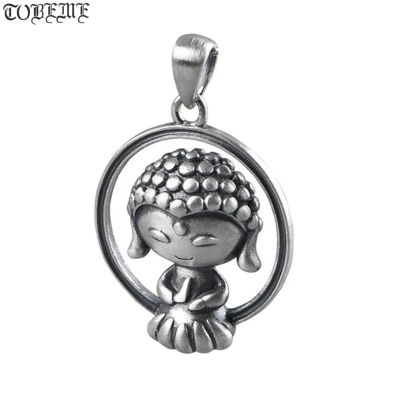 

100% 925 Серебряный тибетский Будда Кулон маленький буддийские Будда Кулон Тибетский Для женщин Будды кулон удачи амулет