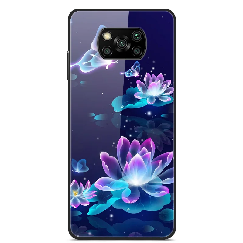 Glass Back Cover For Xiaomi Poco X3 Pro Poco X3 NFC Case Tempered Glass Case For Xiaomi Mi 10T Lite Case Funda POCO X 3 PRO Case