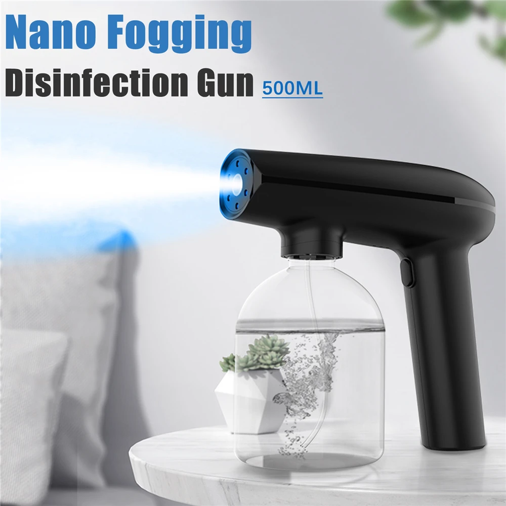 Electric Wireless Disinfection Sprayer Handheld Portable USB Rechargeable Nano Atomizer Home Disinfection Steam Spray Gun 500ml