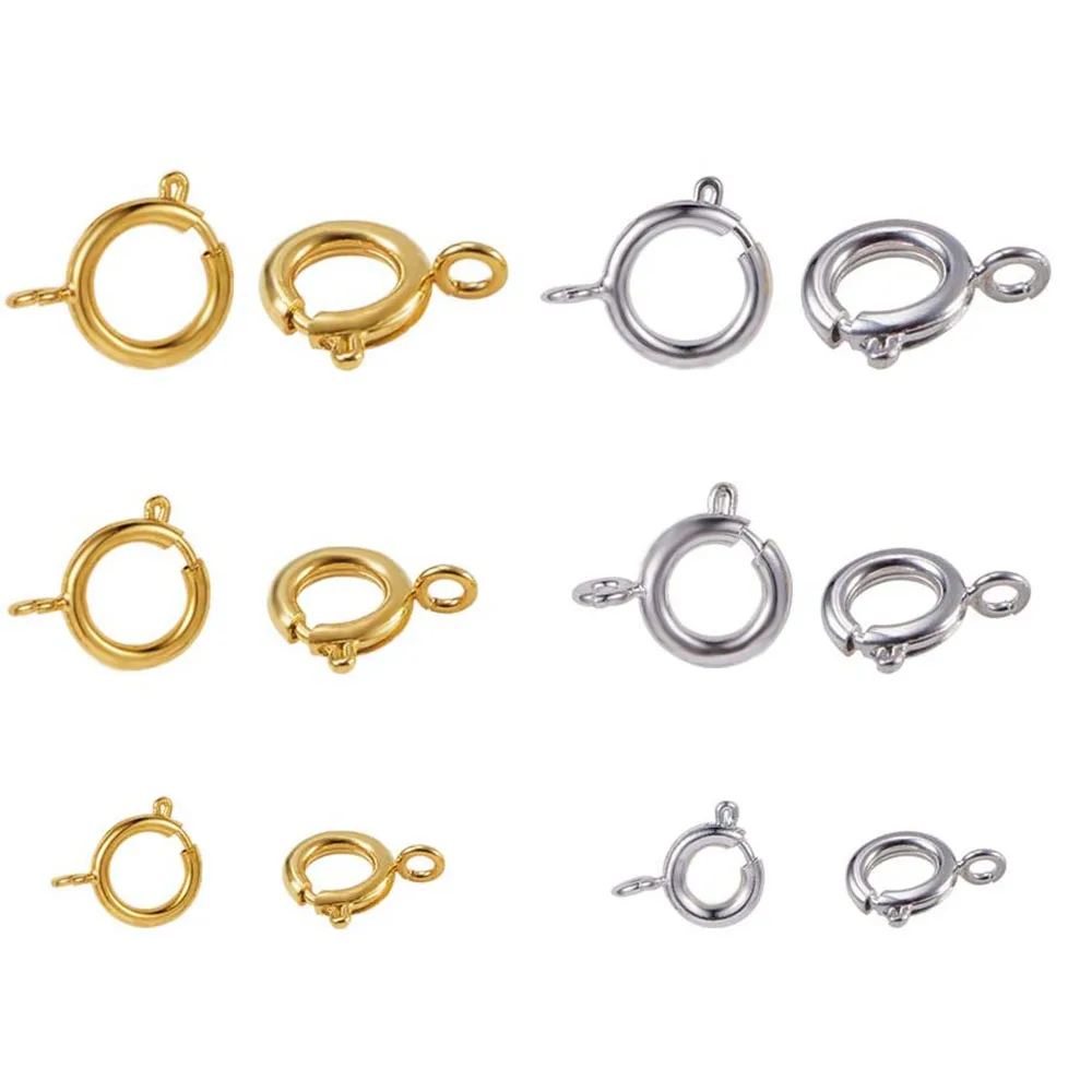 10 Stück/Set, Edelstahl-Federbügel mit offener Öffnung, als Zubehör für Schmuck, zum Selbermachen, als Komponenten. – Detail 1