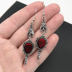 Boucles d'oreilles pendantes miroir magique chauve-souris vampire, vintage, gothique, punk, recruté, grunge, goblincore, emo, accessoires