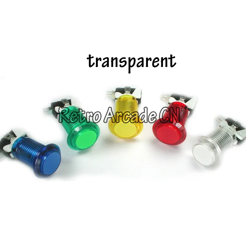 

1pc 12V 33mm transparent plated LED Light Illuminated Push Button With Micro Switch button Credict start button for arcade kit