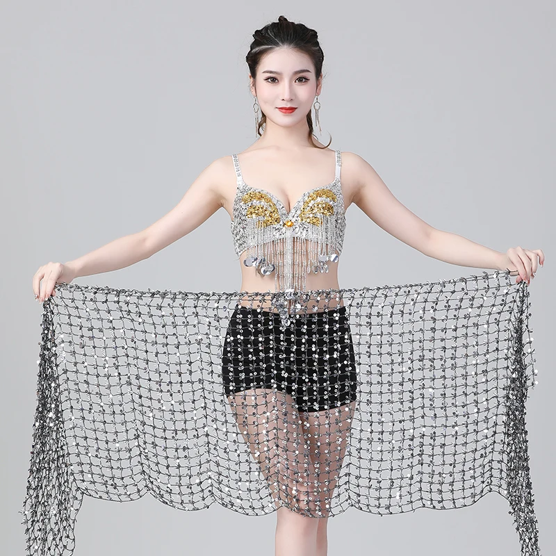 Belly dance veil for women belly dancing clothing hip scarf women Oriental Dance chian belt accessories