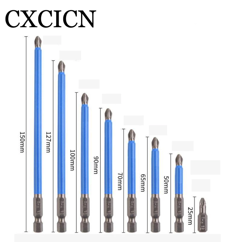 10pcs Screwdriver Bits Cross Headed PH2 Magnetic Anti-Slip Bits Power Tool