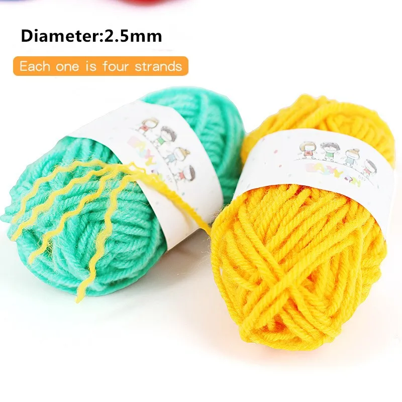 12COLORS/BAG Handmade DIY Knitting Yarn Wool Line Thickness Baby Clothes Doll Crochet Yarn For Knitting