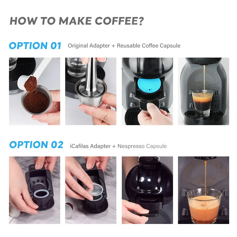 Reusable Coffee Capsules & Adapter For Dolce Gusto Coffee Machine Stainless Steel Eco-Friendly Food Grade Refillable Filter - Image 3