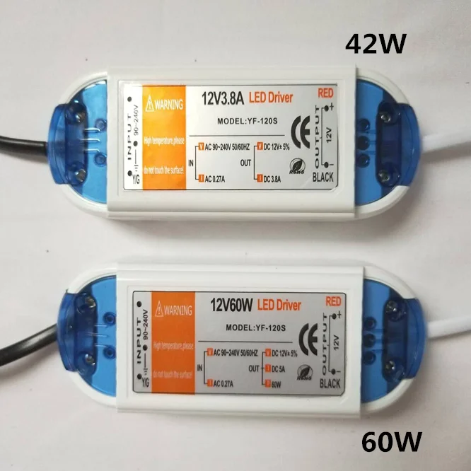 Imagem -02 - Transformadores de Iluminação 18w 28w 48w 72w 100w Anos de Garantia Driver de Led para Alimentação de Faixa de Led para 12v cc 42w 60w