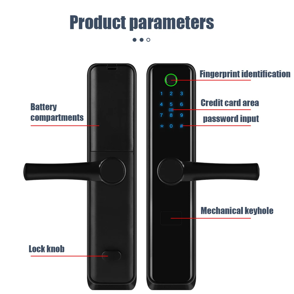 Imagem -03 - Ttlock App Impressão Digital Fechadura Eletrônica Bluetooth wi fi de Controle Remoto Segurança Bloqueio Inteligente com Teclado Digital Senha Cartão Chave