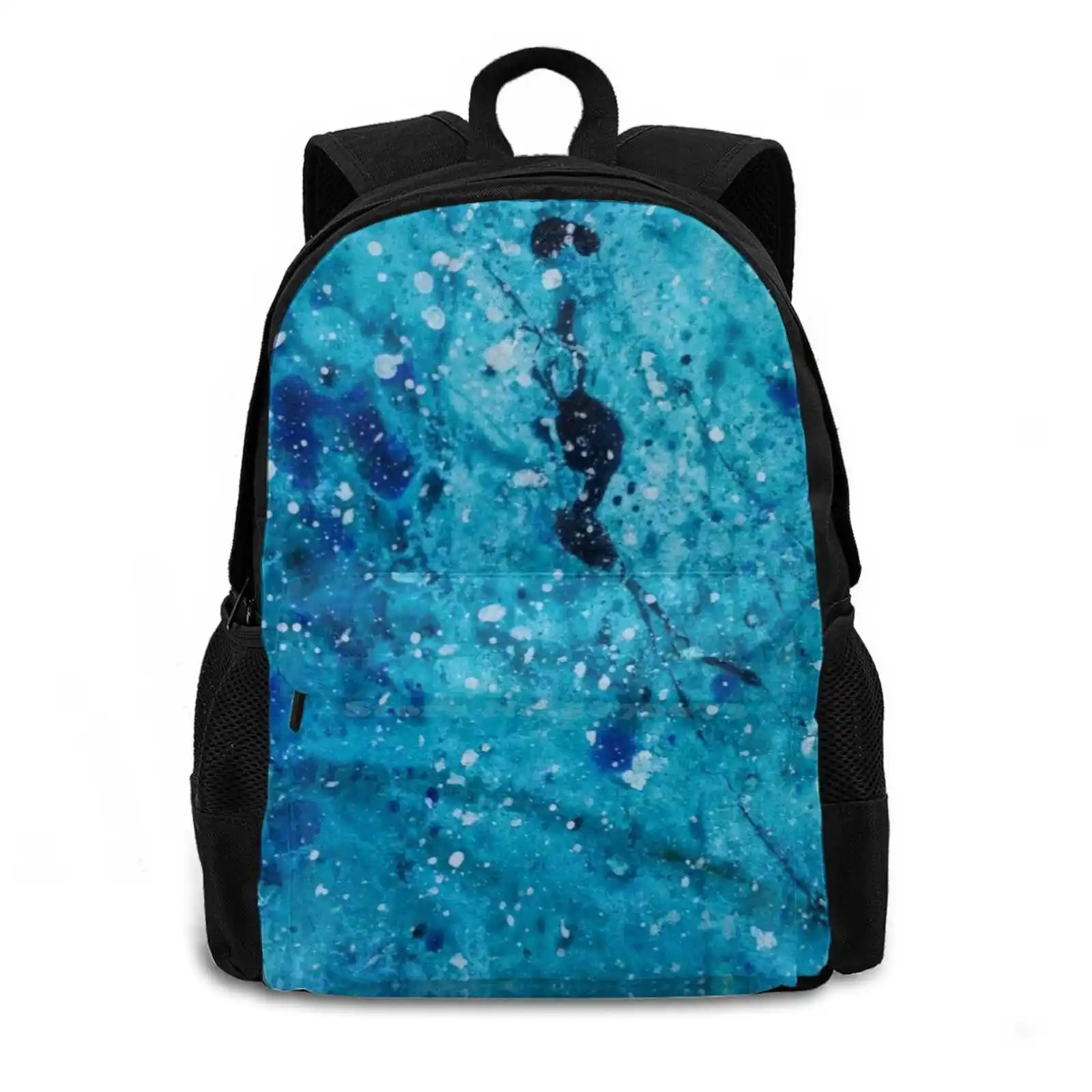 Abstract 25 Hot Sale Schoolbag Backpack Fashion Bags Janinwise Janin Wise Abstract Blue Black Green Water Ocean Sea Summer Tide