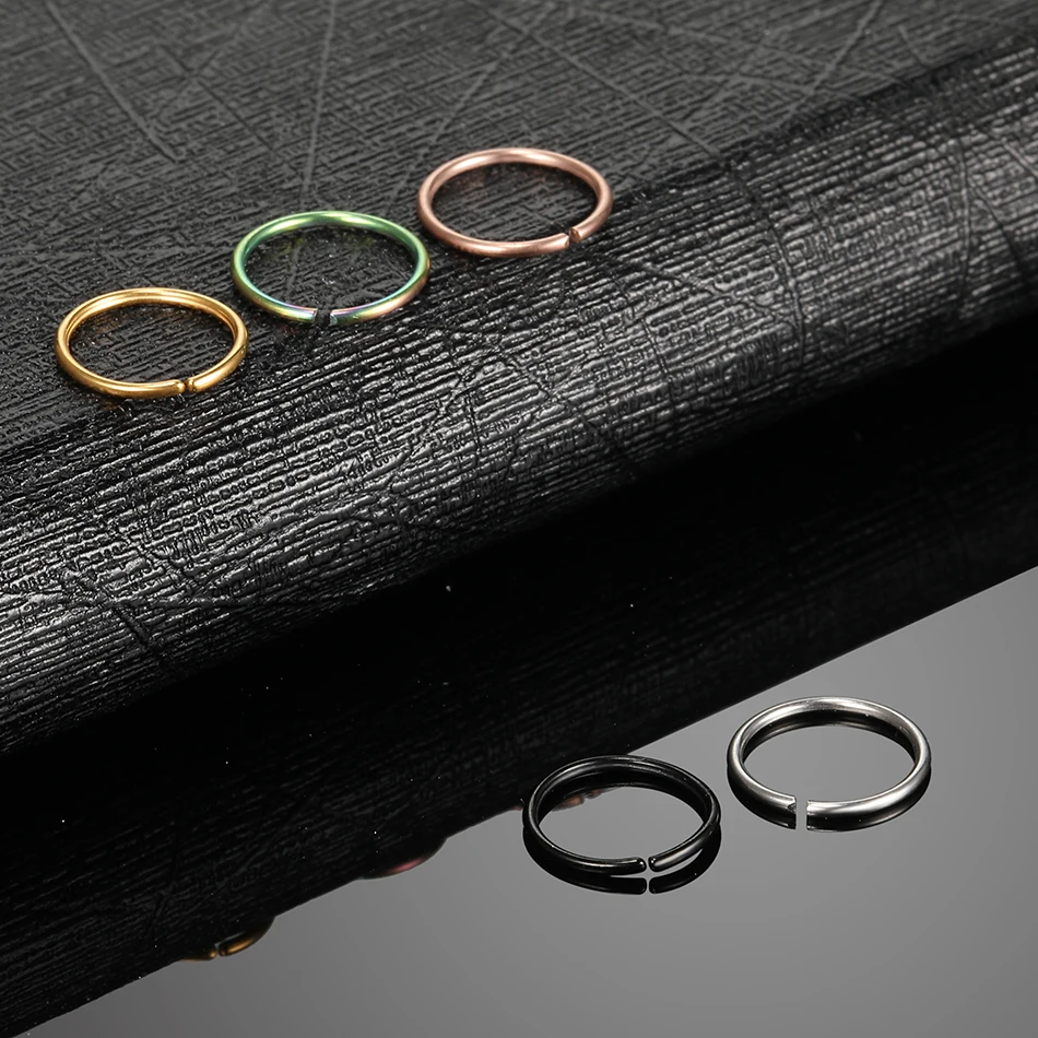 1PC 6/8/10mm Seamless Hinged Segment Clicker Rings Piercing Nose Hoop Lip Ear Piercing Cartilage Tragus Nose Rings Sexy Jewelry