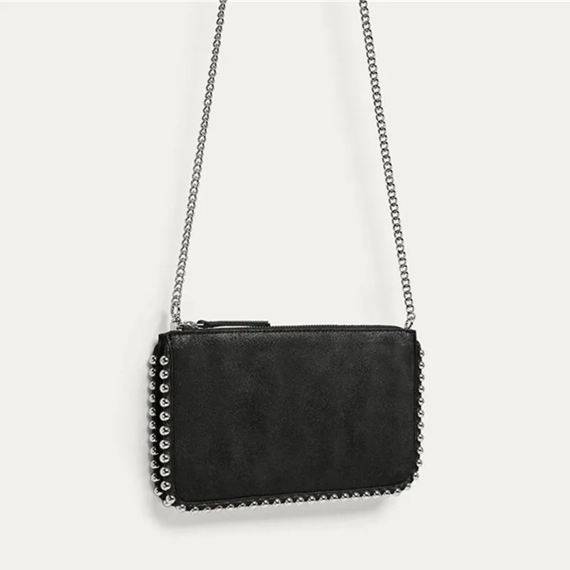 Torebki damskie PU Flap Fashion nit mroczny styl torby na ramię Pures i torby Crossbody styl amerykański wieczorowa kopertówka