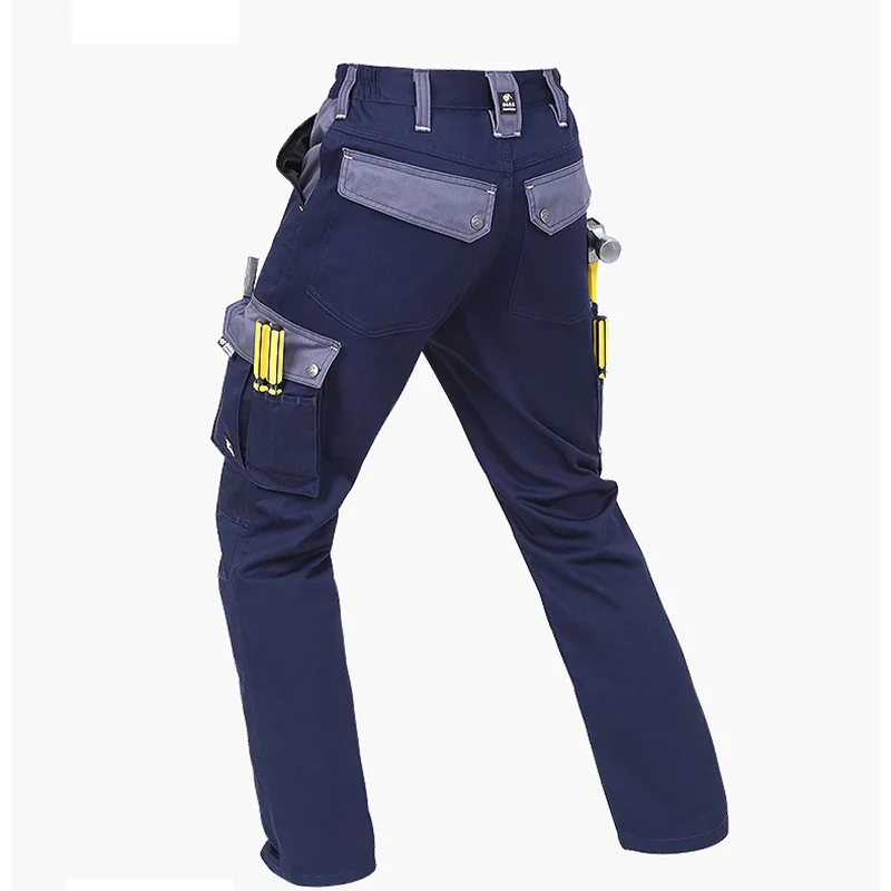 Men Work Pants Tool Trousers Water Proof Durable Wear Resistant Safety Repairman Multi-Function Fly Pockets Cargo pants Clothes