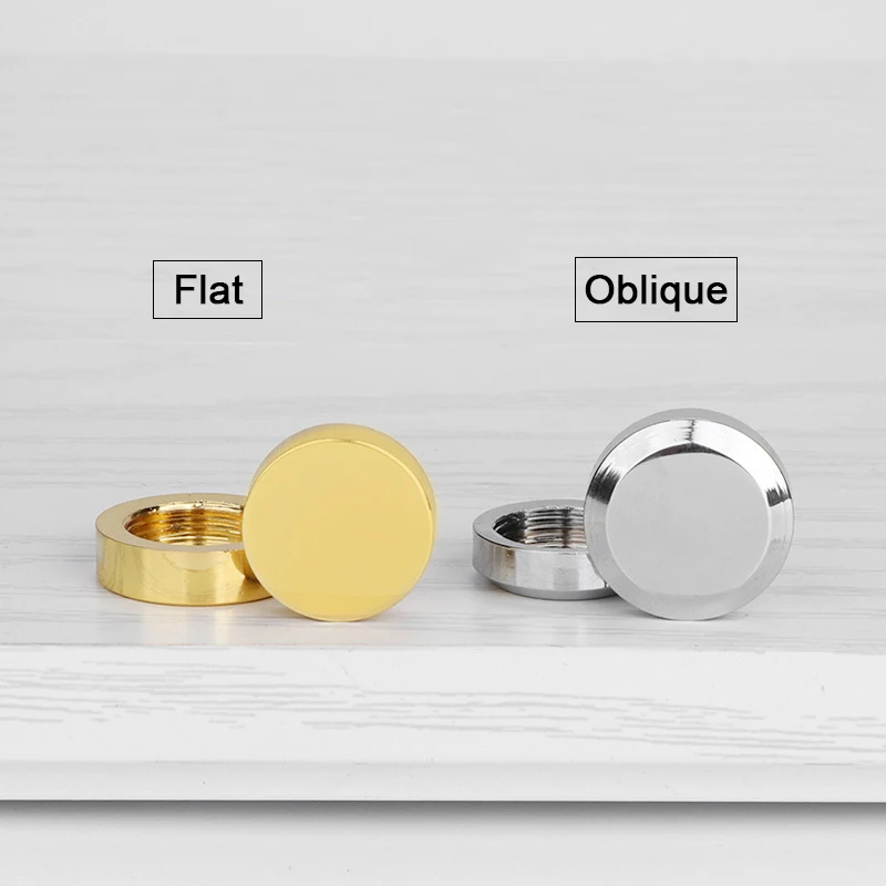 Luxury Gold 100PCS Pure Brass Flat Advertisement Nails Acrylic Billboard Sign Glass Mirror Nails Screws Gold Decorative Caps