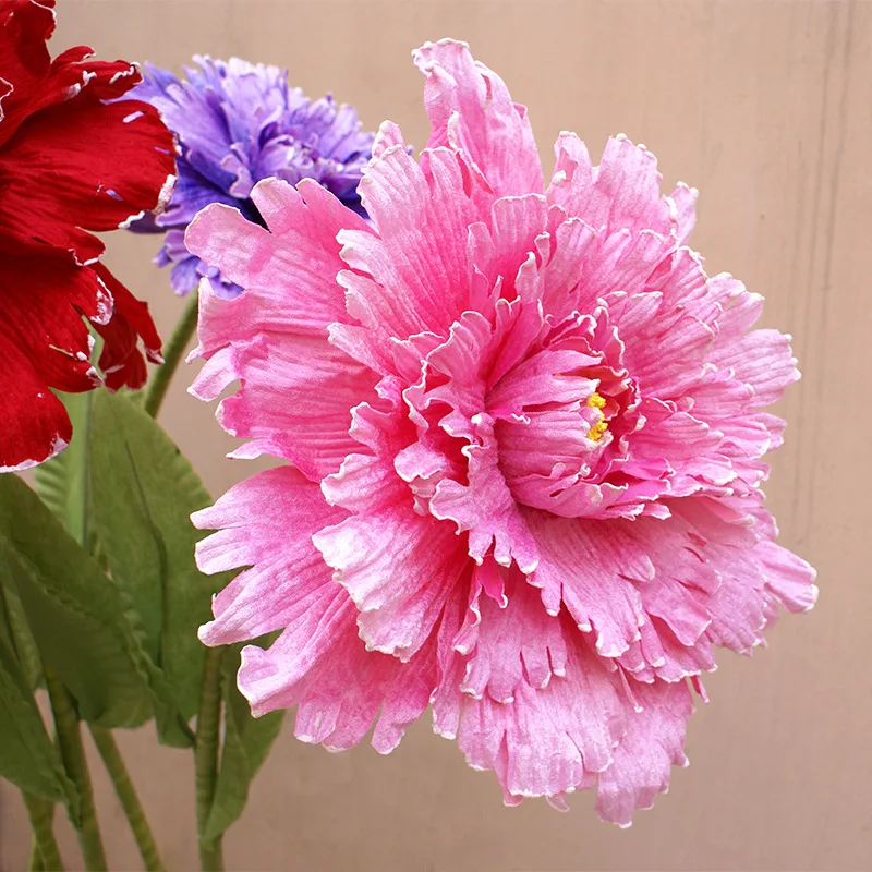 Artificial Big Peony Head Flower Wall, Wedding Road Background Props, Photo Studio, Silk Flower for Home Decoration, Red Peony