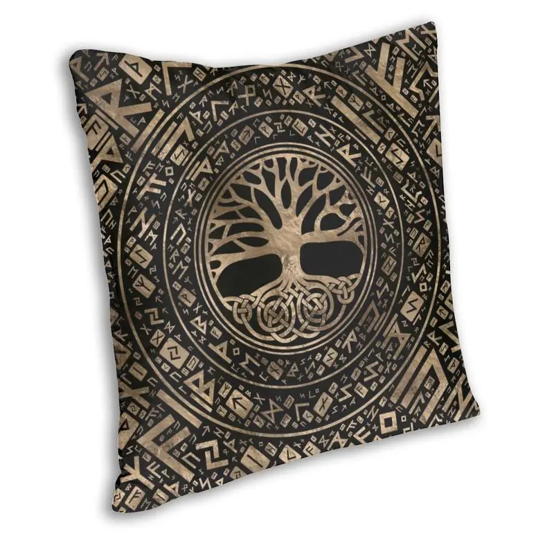 Tree Of Life Yggdrasil Runic Pattern Cushion Cover Viking Norse Symbol Floor Pillow Case for Car Fashion Pillowcase Home Decor