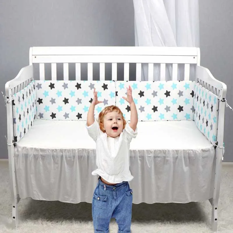 130*30CM Print Baby Bed Bumper Double-faced Detachable Newborn Crib Around Cot Protector Kids Room Decor Newborns Cot Fence