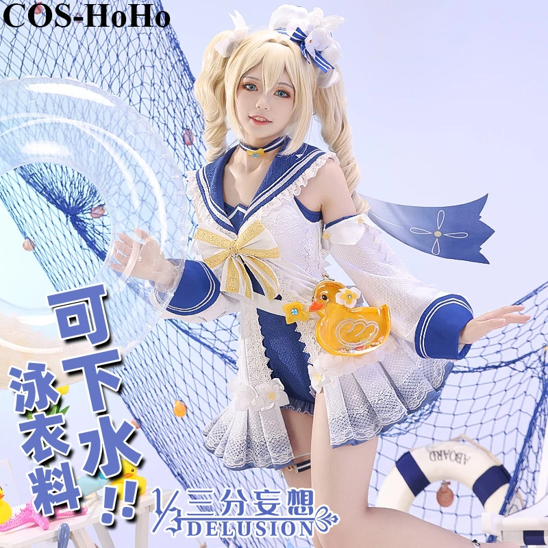 

COS-HoHo Anime Genshin Impact Barbara Shining Concerto Swimsuit Lovely Jumpsuits Uniform Cosplay Costume Role Play Outfit Women