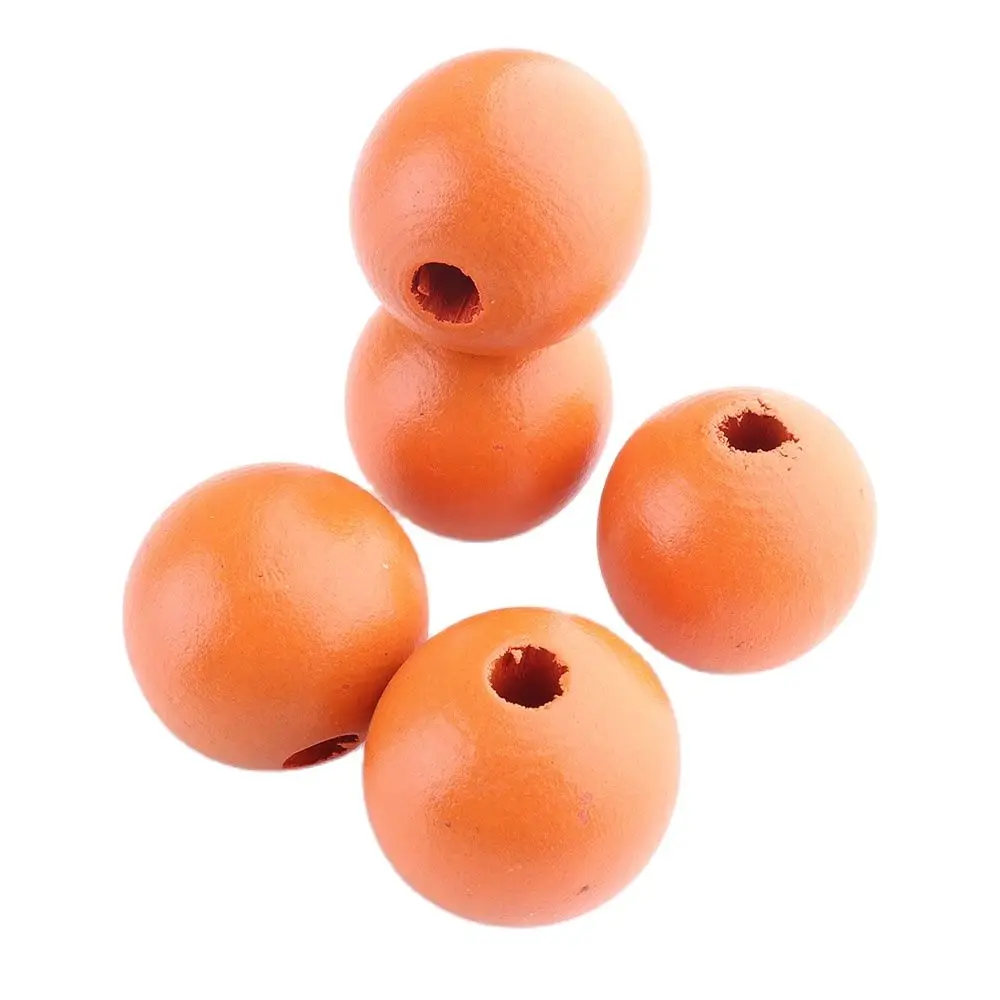 Orange wood bead 24mm Fashion charm Round Spacer Beads Eco-Friendly Natural Wooden Beads perle en bois DIY Handmade Accessories