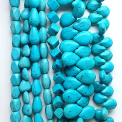 Drop shape square shape oval shape Horizontal hole pendant Natural Turquoises Loose Seed Beads For Jewelry Making DIY