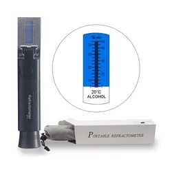 Alcohol Meter For Moonshine 0~80%V/V Refractometer Alcohol Tester ATC Handheld Vodka Whiskey Alcohol Percent Measuring Tools