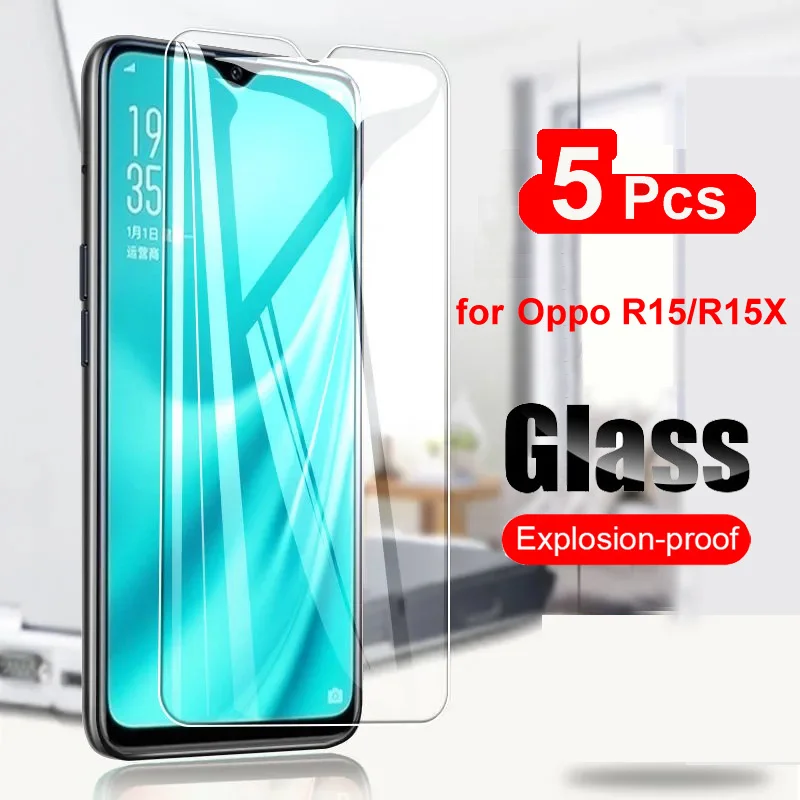 

5 шт., закаленное стекло R15 для Oppo R15X R15, Защита экрана для Oppo R15 Pro, переднее зеркальное стекло, Взрывозащищенная пленка