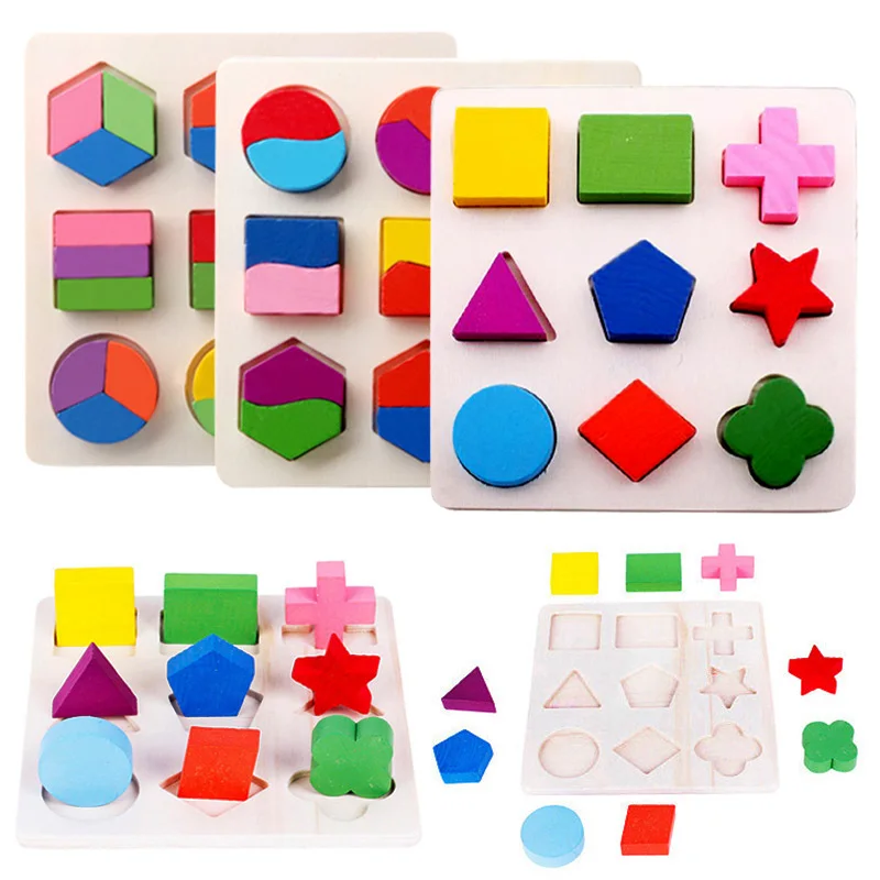 

3D Puzzle Wooden Tangram Math Baby Toys Game Children's Toy Pre-school Magination Intellectual Educational Toy For Kids