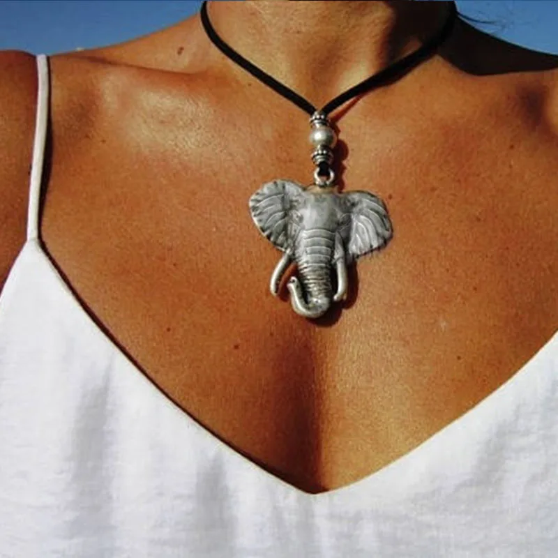 Christmas gifts for women Long necklace elephant necklace boho necklace