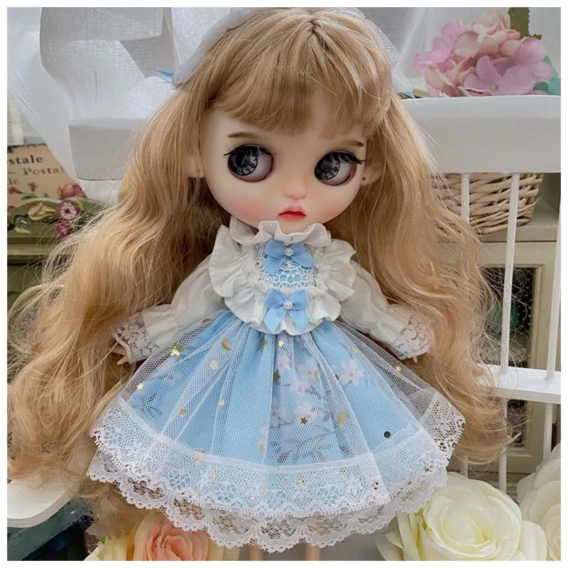 

Blyth Doll clothes dress + hair band for Blyth small dress lace Lovely doll accessories doll clothes OB24