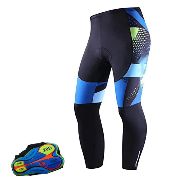 Pantalones deportivos con almohadilla de GEL 20D para ciclismo profesional, pantalón transpirable de secado rápido, cómodo y acolchado, para exteriores