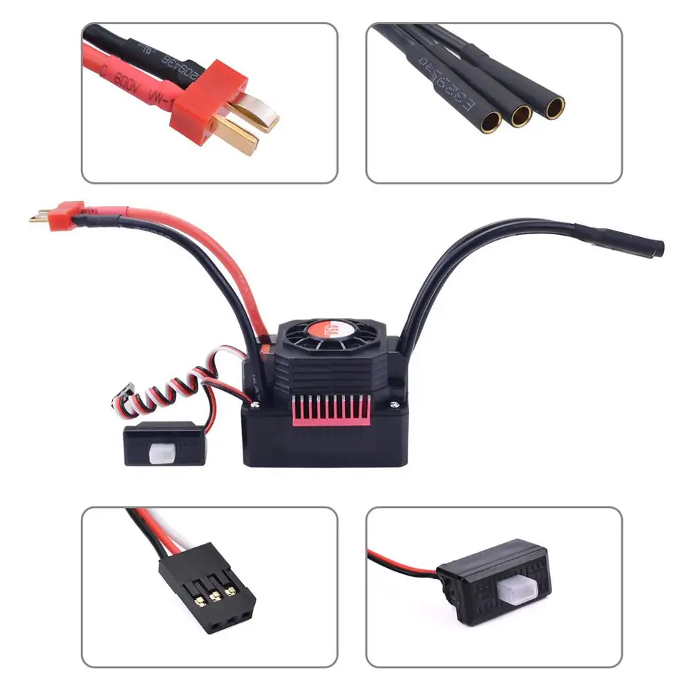 KK Waterproof Combo F540 4370KV Brushless Motor w/ 45A Brushless ESC + S0600M 6KG Servo for 1/10 RC Car / Tamiya Axial Redcat