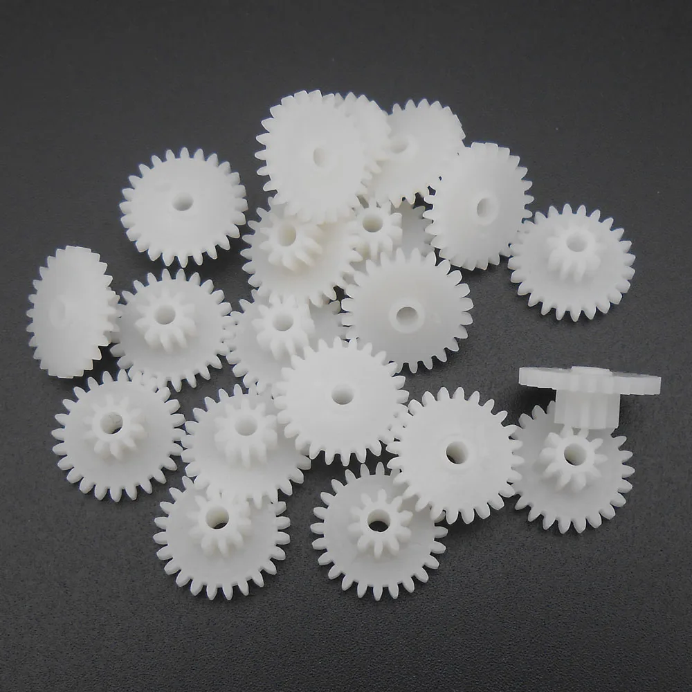 20Pcs X 0.5 Modulus 0.5M Double Gear Reduction Bilayer Gears 24 Teeth + 10 Teeth Aperture 2.05mm 2B Loose Fitting 24T 10T 24102B