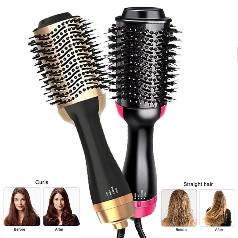 One Step Hair Dryer Hot Comb Hair Dryer Brush For Hair Blower Heating Hair Brush Styler Hair Straightener & Hair Curler 3 in 1